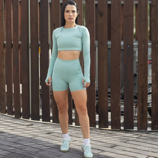 Short deportivo para mujer media pierna con control de abdomen