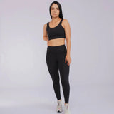 Legging deportivo para mujer con pretina alta negro 7K Sport Wear