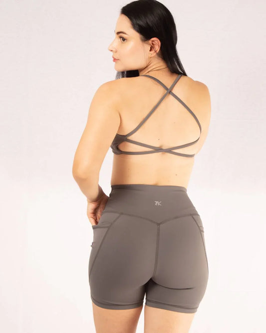 Top deportivo para mujer con tiras espalda cruzada