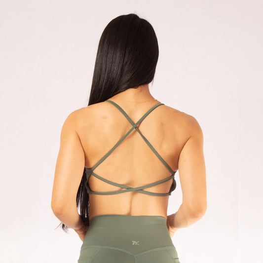 Top deportivo para mujer con tiras espalda cruzada