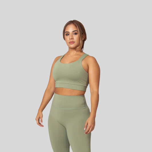 Top deportivo para mujer con cruce en la espalda