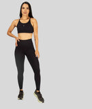 Legging deportivo para mujer con pretina alta negro