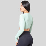 Crop top deportivo manga larga con agujero para el dedo 7K Sport Wear