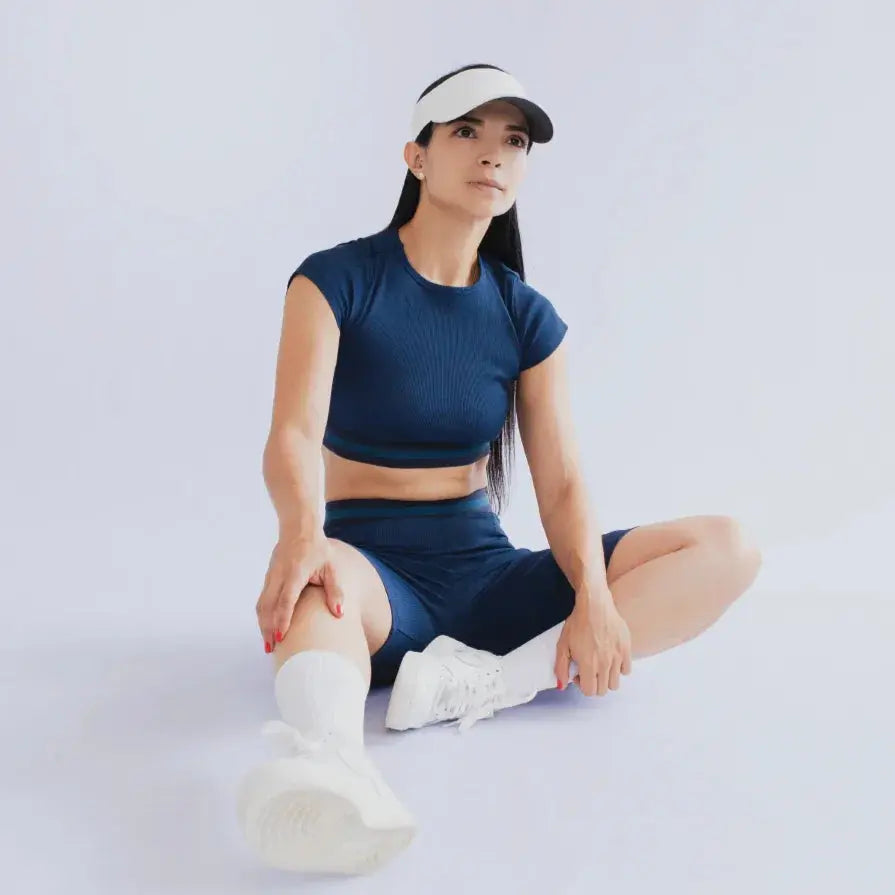 CROP TOP CUELLO REDONDO MANGA CORTA PARA MUJER 7K Sport Wear
