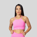 Top deportivo femenino flora cuello fruncido