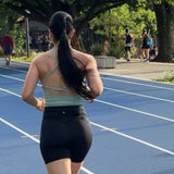 Top deportivo largo a la cintura Verde menta