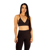 Leggins sin costura frontal negro