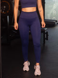 Leggins deportivo sin costura frontal azul oscuro 7K Sport Wear