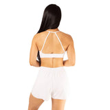 Pantaloneta con bolsillo running blanca 7K Sport Wear