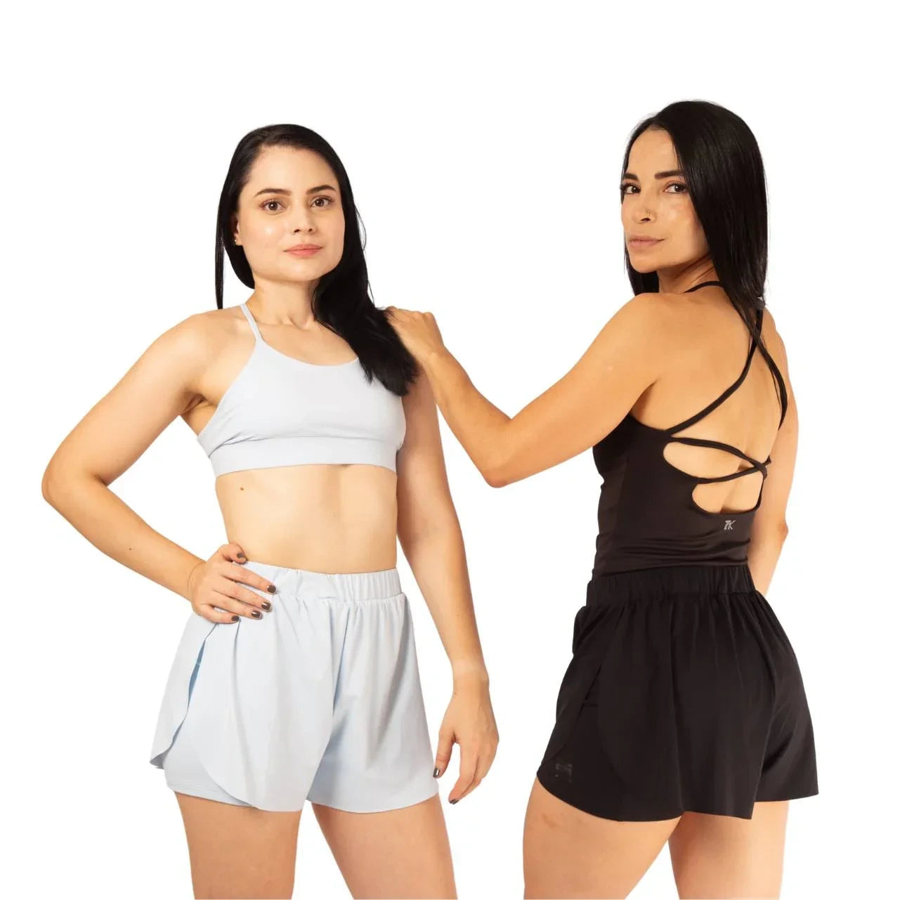 Pantaloneta con bolsillo running negra 7K Sport Wear