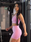 Short Deportivo Tiro Alto con Control Abdomen y Realce de Glúteo Color Rosado 7K Sport Wear