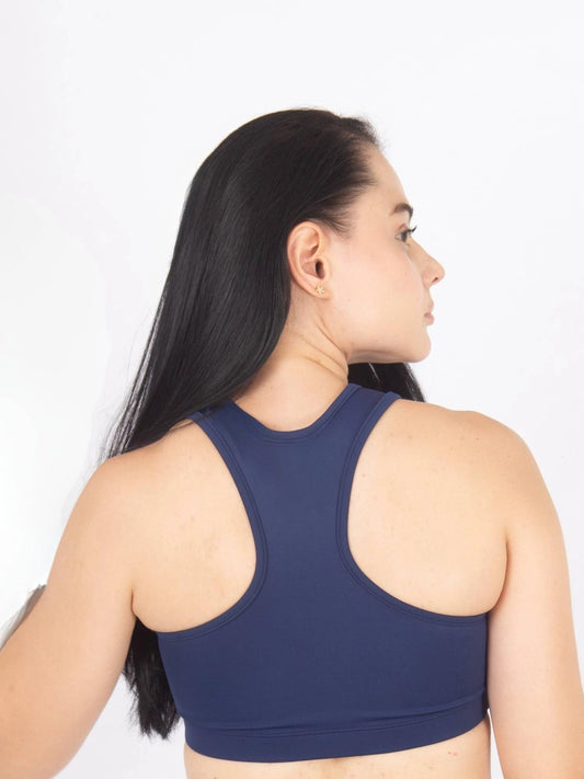 Top Deportivo Para Mujer con Soporte Medio Color Azul Oscuro 7K Sport Wear
