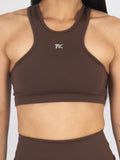 Top Deportivo Para Mujer con Soporte Medio Color Chocolate 7K Sport Wear