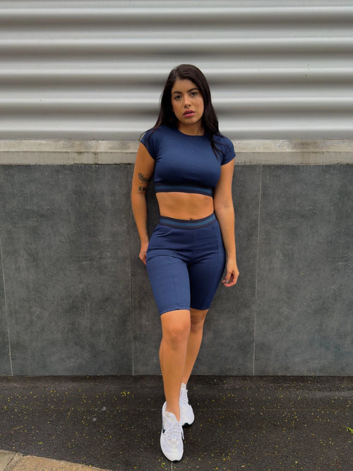 CROP TOP CUELLO REDONDO MANGA CORTA PARA MUJER 7K Sport Wear