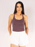 Crop Top Con Tirantes en la Espalda Color Púrpura 7K Sport Wear
