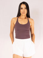 Crop Top Con Tirantes en la Espalda Color Púrpura 7K Sport Wear