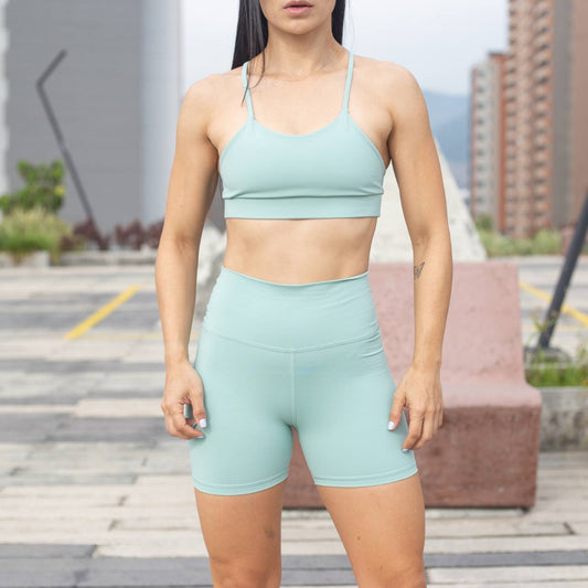 SHORT DEPORTIVO PARA MUJER MEDIA PIERNA CON CONTROL DE ABDOMEN