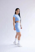CROP TOP CUELLO REDONDO MANGA CORTA PARA MUJER 7K Sport Wear