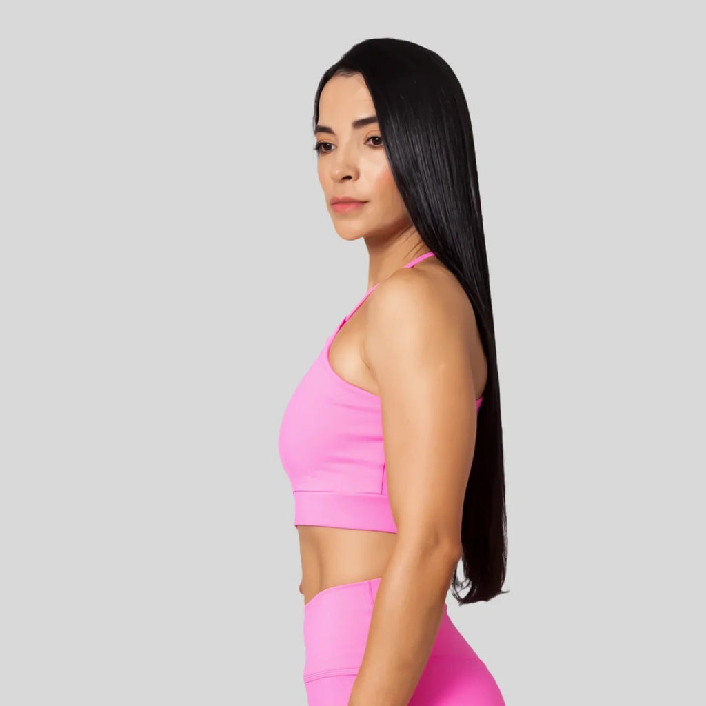 Top deportivo femenino flora cuello fruncido 7K Sport Wear