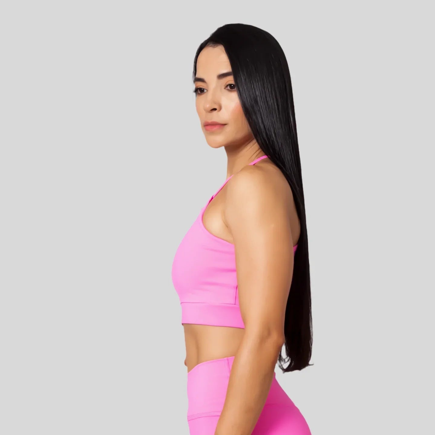 Top deportivo femenino flora cuello fruncido 7K Sport Wear