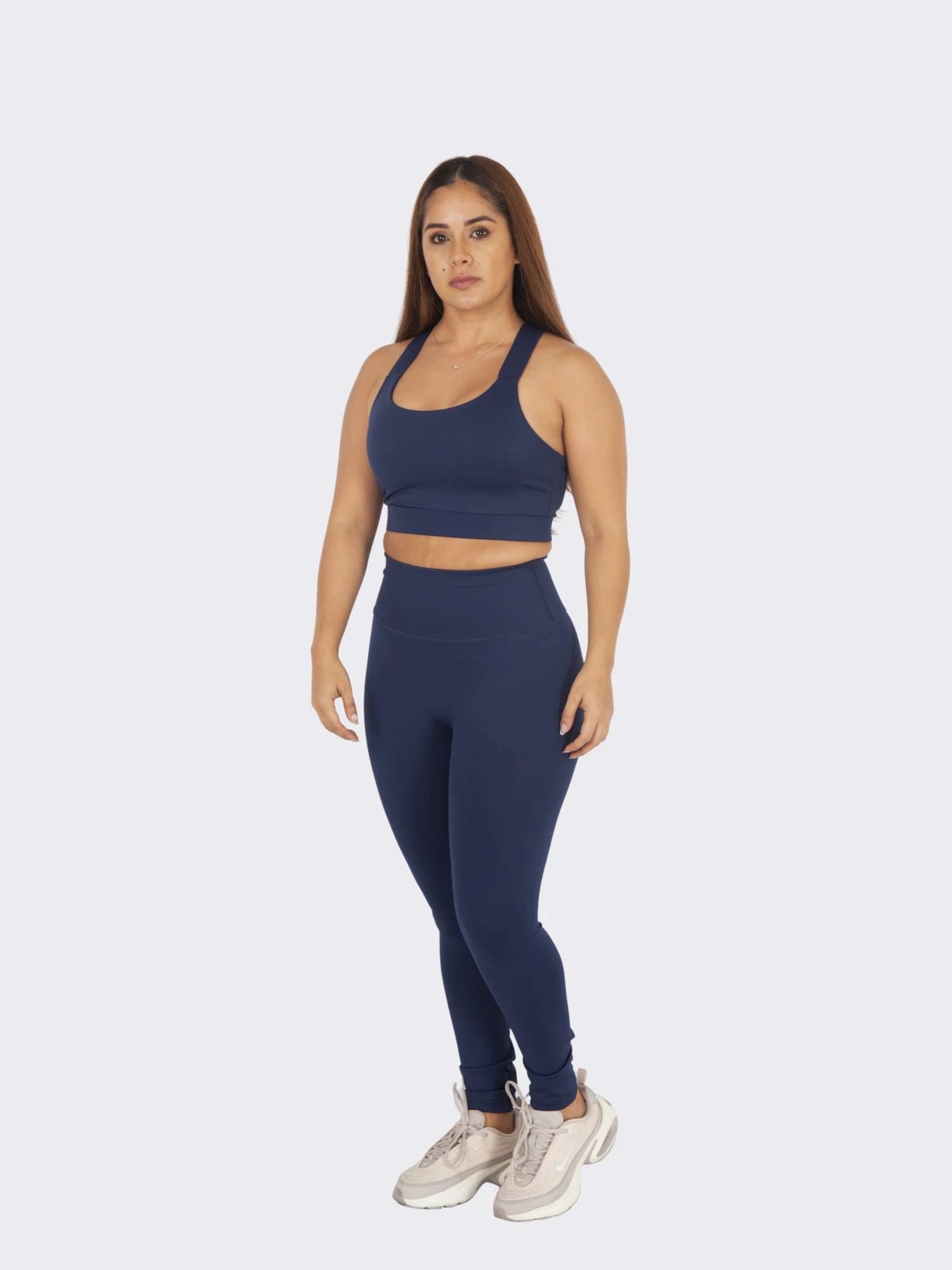 Leggins deportivo sin costura frontal azul oscuro 7K Sport Wear