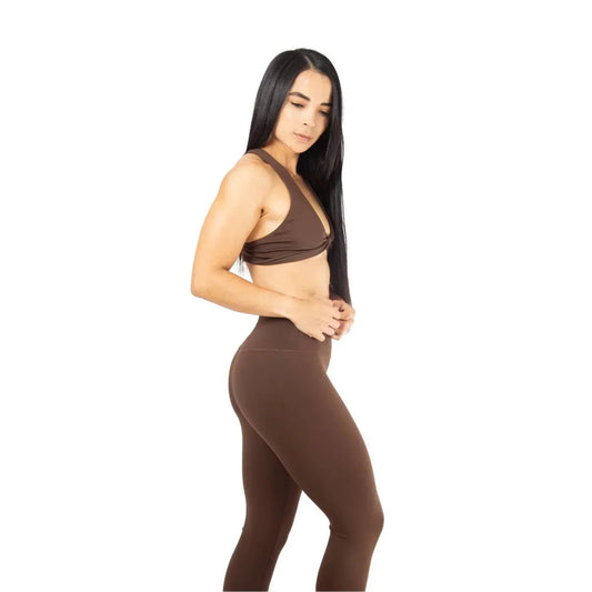 Leggins deportivo sin costura frontal chocolate 7K Sport Wear