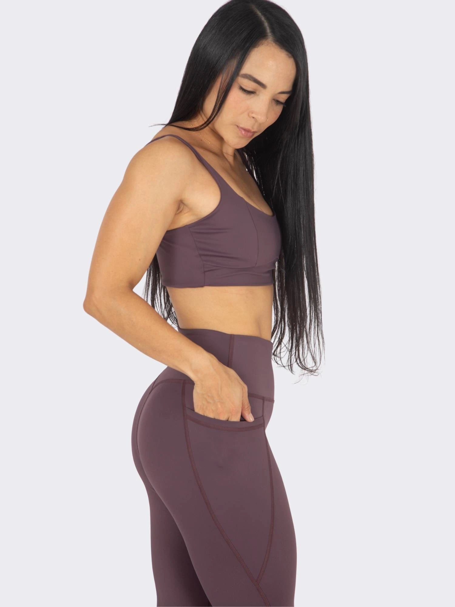 Leggins deportivo bolsillo lateral Purpura 7K Sport Wear