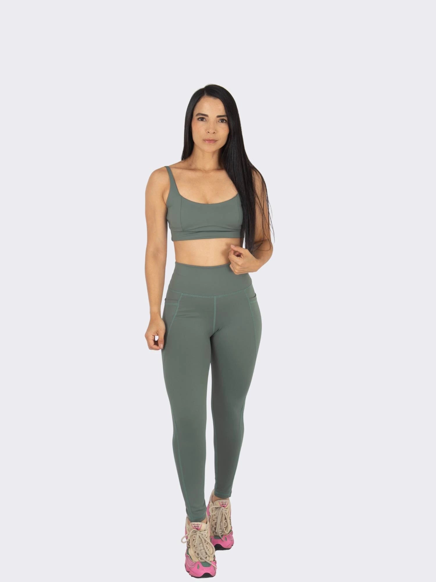 Leggins deportivo bolsillo lateral Verde Oliva 7K Sport Wear