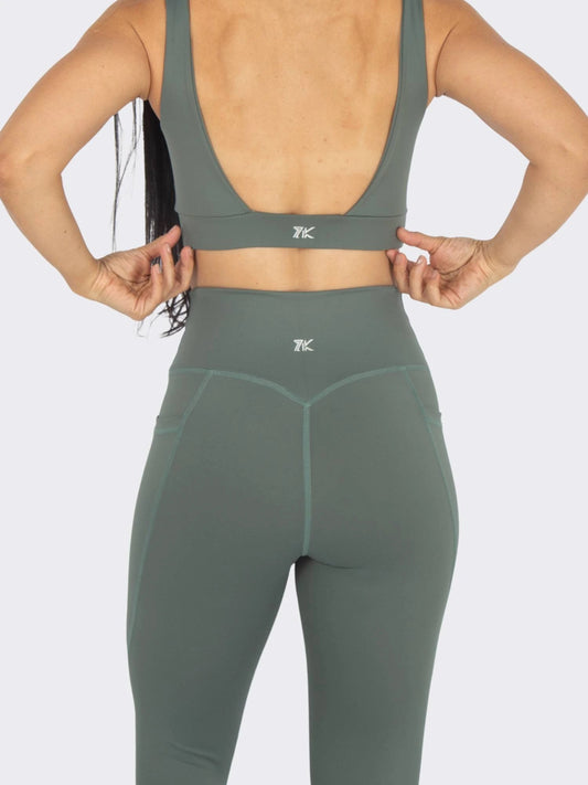 Leggins deportivo bolsillo lateral Verde Oliva 7K Sport Wear