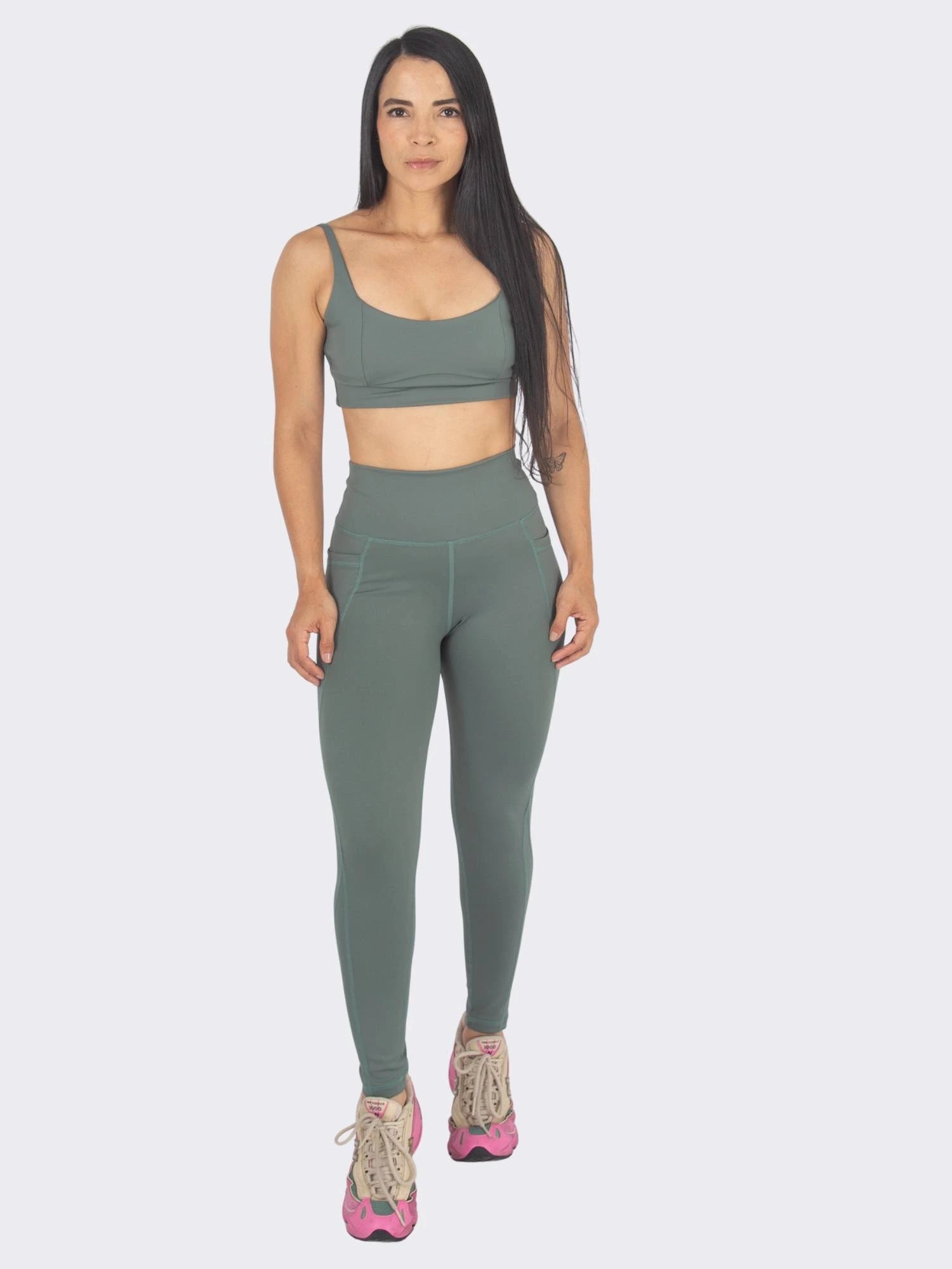 Leggins deportivo bolsillo lateral Verde Oliva 7K Sport Wear