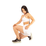 Pantaloneta con bolsillo running blanca 7K Sport Wear