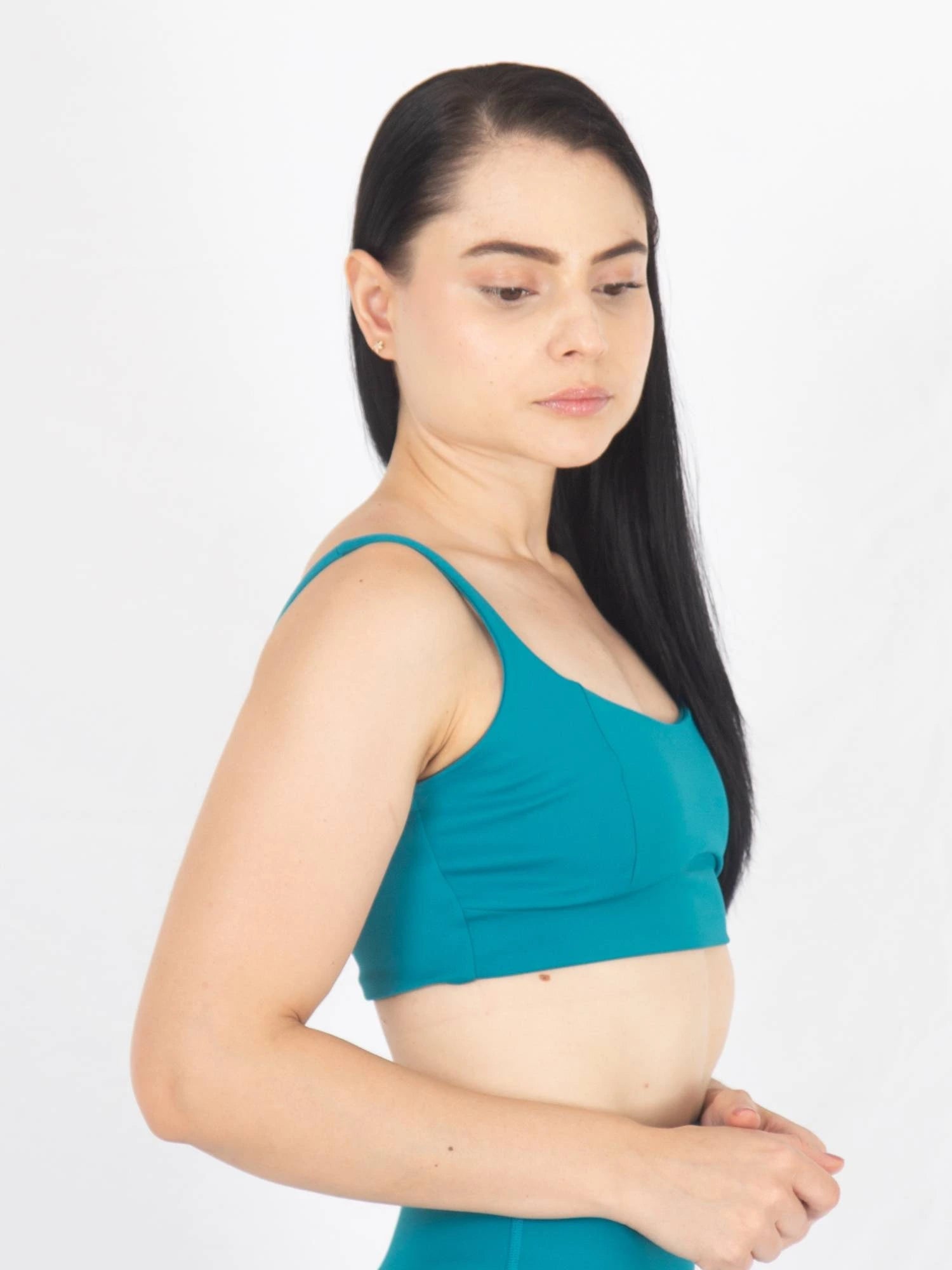 Top deportivo femenino esencial verde azul 7K Sport Wear