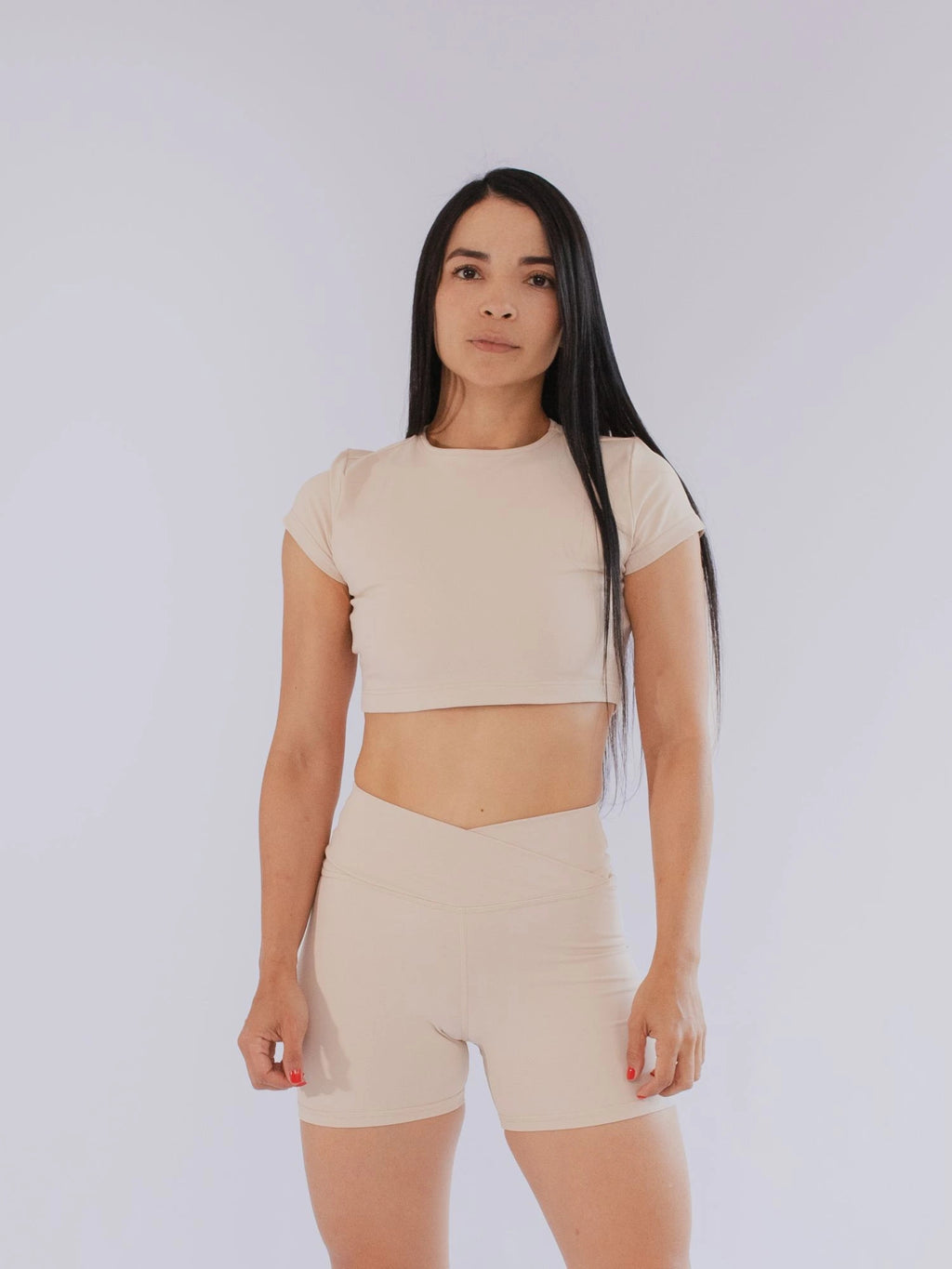 CROP TOP CUELLO REDONDO MANGA CORTA PARA MUJER 7K Sport Wear